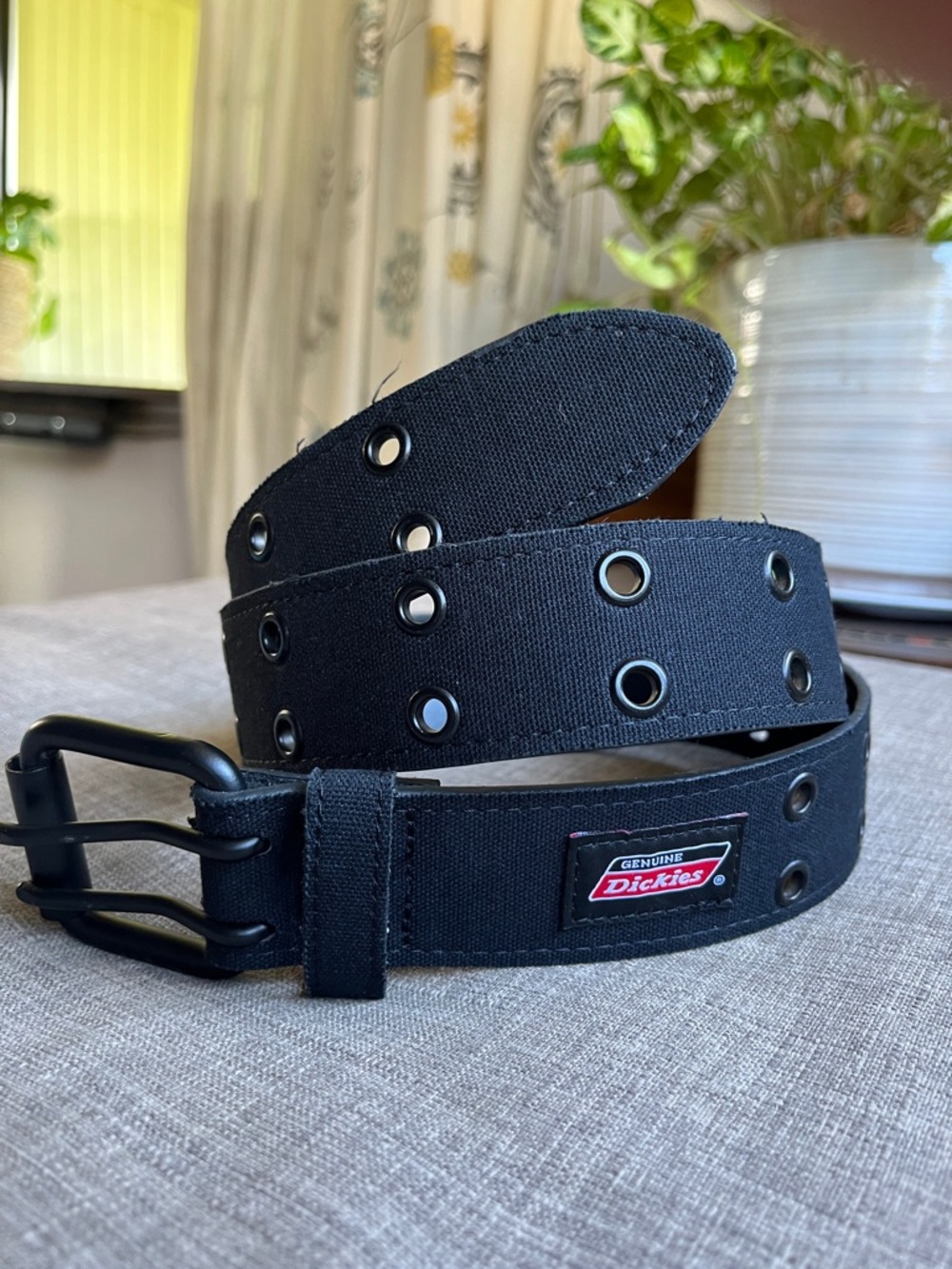 Dickies Black Riveted Hole Belt Size 36